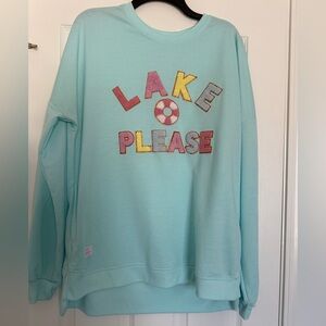 Simply Southern Light Blue 'Lake Please' Sweater